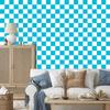 Checkerboard Wallpaper Turquoise and White for Living Room and Bedroom 50x1000