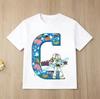 New Toy Story Alphabet A-Z Children's Pure Cotton Short-Sleeved Cartoon Printed Boys' Sportswear Casual Shirt Summer T-Shirt