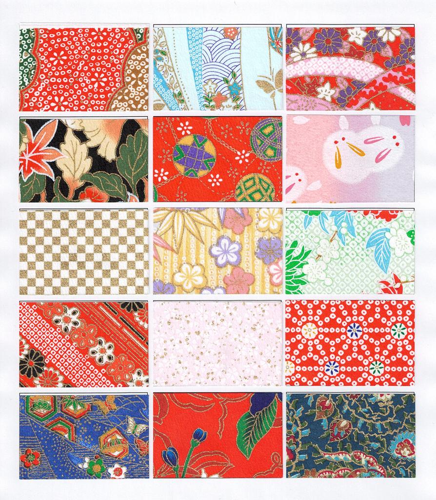 Kawasumi Washi Chiyogami Yuzen Washi 15 15 Set A Paper, 15x15cm, Patterns, Sheets,