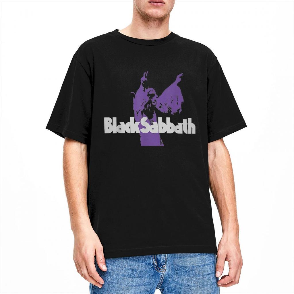 Camiseta Morada Oficial Merch de Black Sabbaths para Hombres y Mujeres Música Metal Camiseta de Algodón Puro Ropa Camisetas Vintage