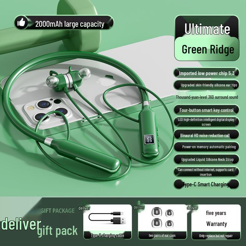 Wireless Bluetooth Earphones: Dual-Ear, Neckband, Long Battery, Noise-Cancelling, In-Ear Sports Headphones