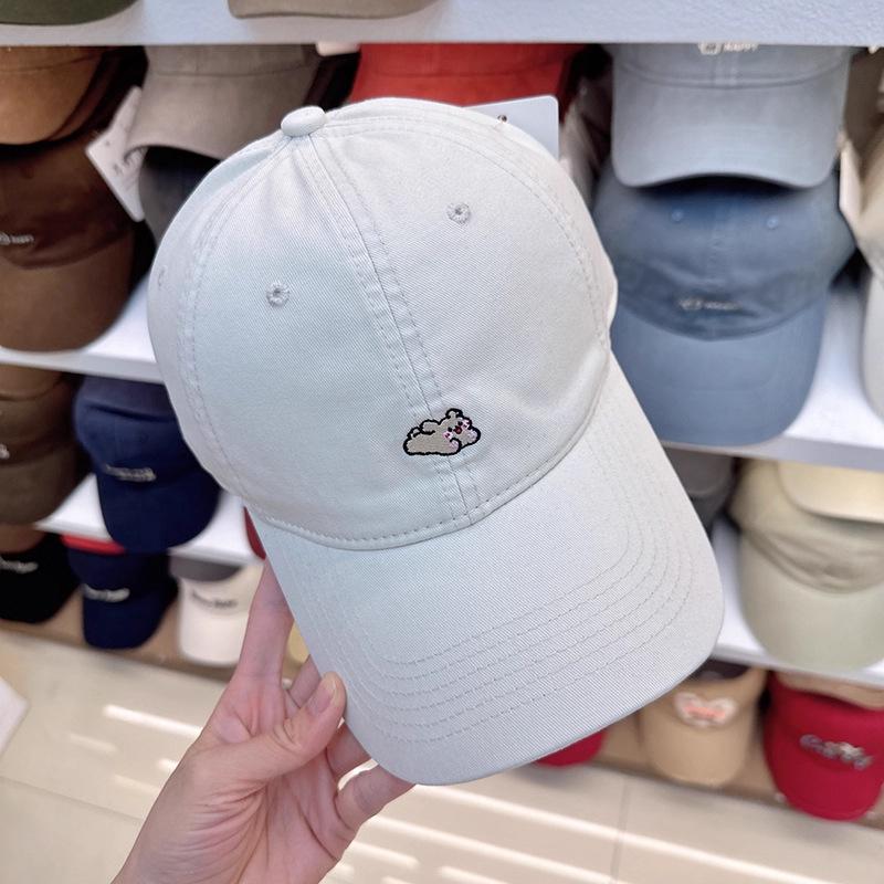Fashion Hat large head circumference wide brim baseball cap children spring and autumn new Korean cute puppy embroidery sunshade cap men