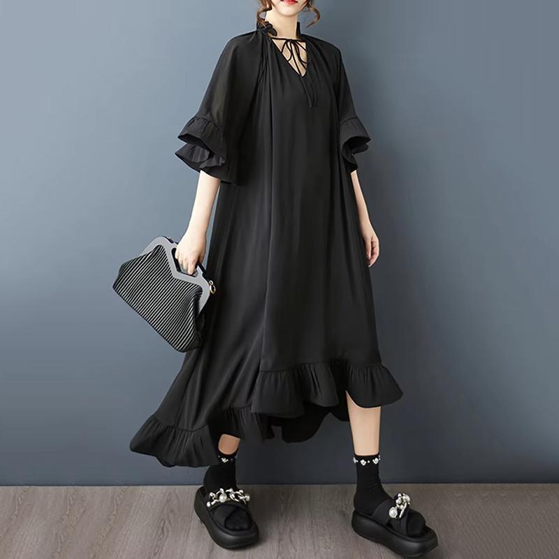 Xitao Drawstring Irregular Loose Dress ZMY1387