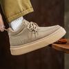High-top spring new leather casual board shoes British thick-soled heightening sneakers