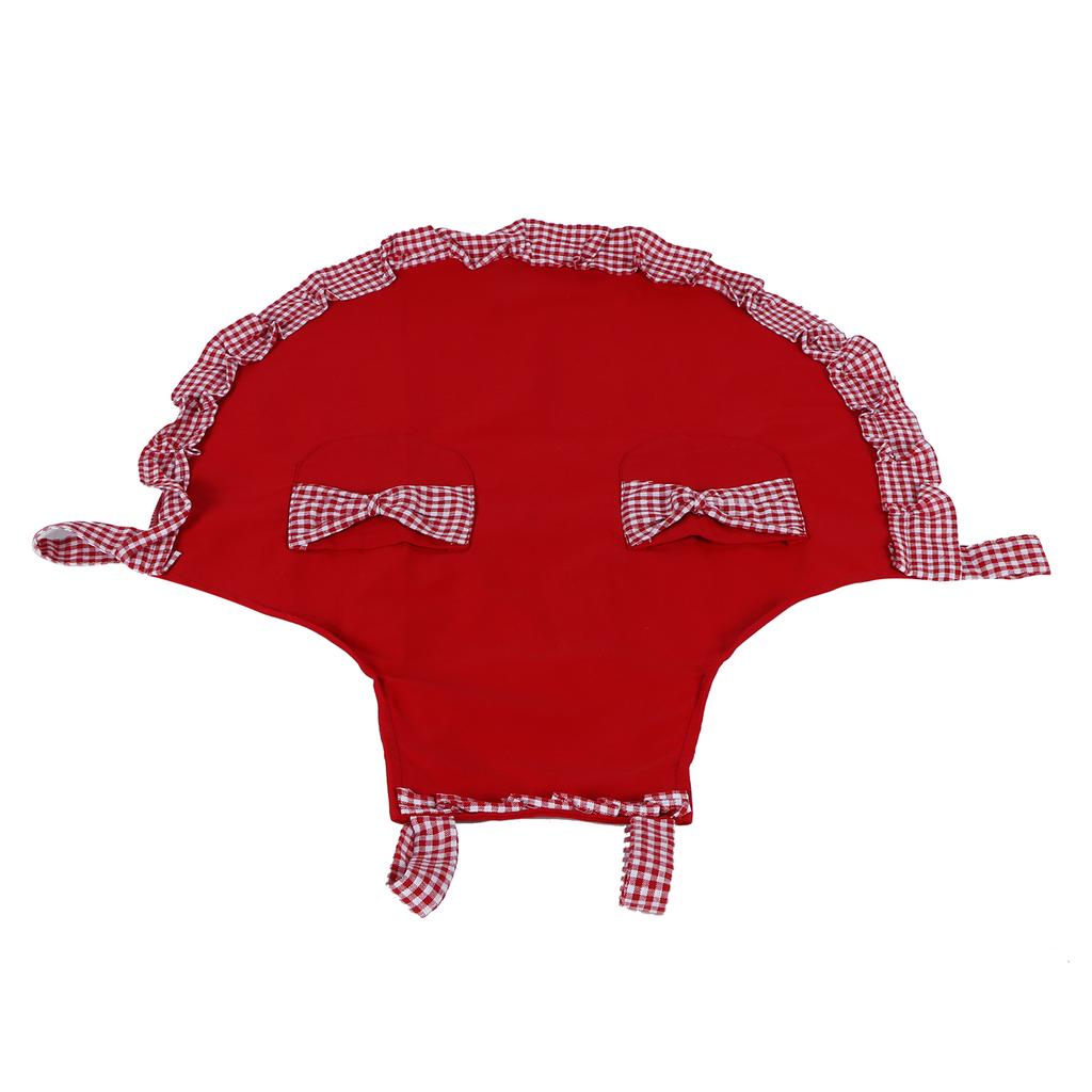 Cute Vintage Women Apron Bowknot Lace Decoration with Pocket for Kitchen Cooking SuppliesRed