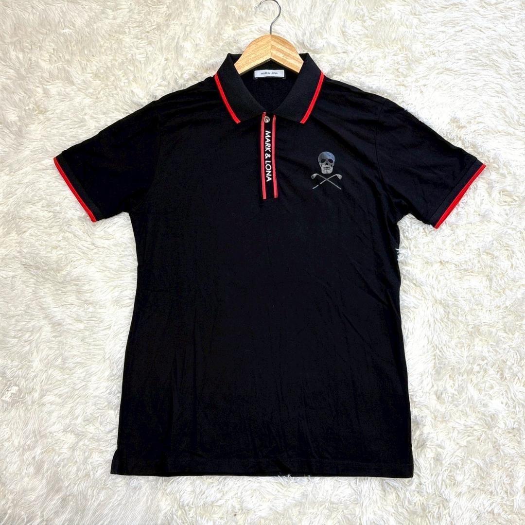 

[USED] Recent Model MARK&LONA Skull Embroidered Black Polo Shirt, Size L, Korea Exclusive