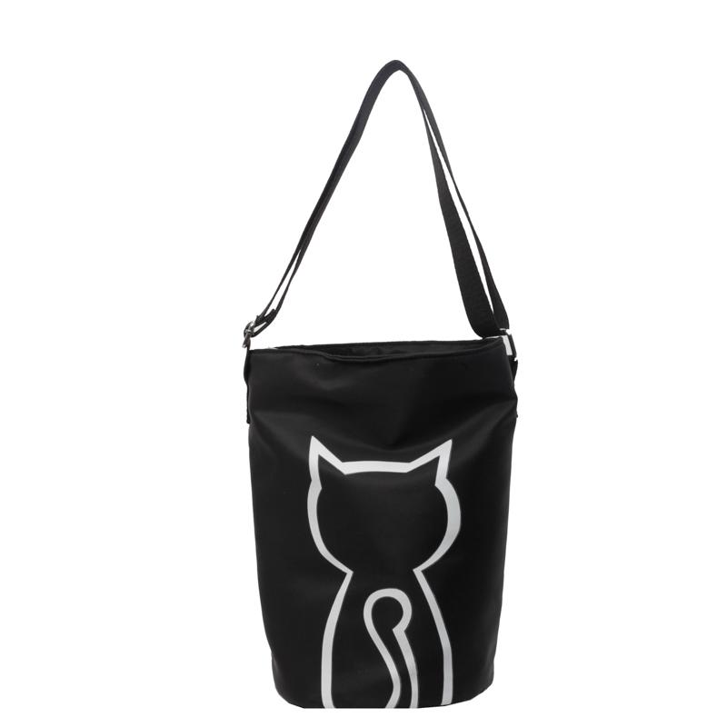 Geantă de umăr pentru femei cu imprimeu pisică Geantă tote de mare capacitate