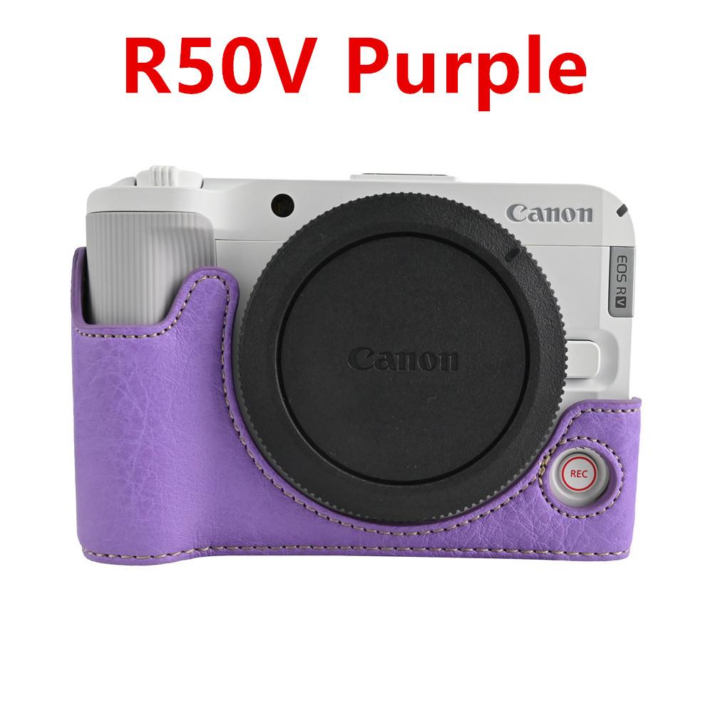 Camera Half Case for Canon EOS R50V R50 R10 200D 200DII PowerShot V1 SX70HS Bottom Battery Opening Cover PU Leather