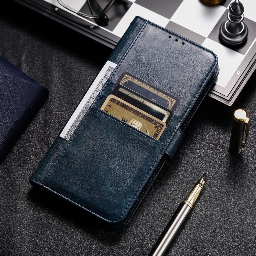 Cover for Realme C30s,C30,Narzo 50i Prime Retro PU Leather Flip Wallet Phone Case Multi Card Slots