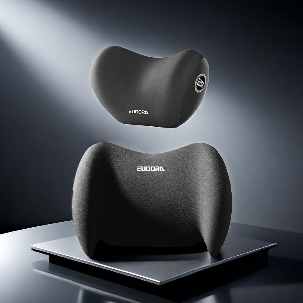 1 Set of 2 Ergonomic Car Seats 1 Headrest 1 Lumbar Pillow Support Combo Set Is Suitable for Various Models of Seats, Easy To Install, Ideal Gift