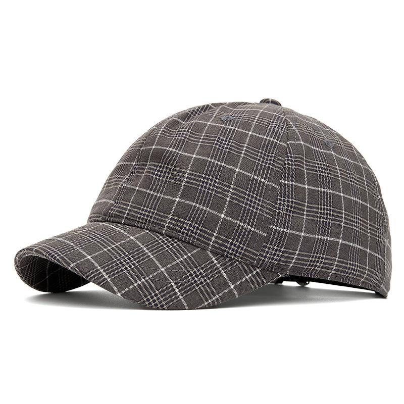 Plaid Short Brim Baseball Cap for Unisex Spring Summer Vintage Cap Outdoor Sun Hat