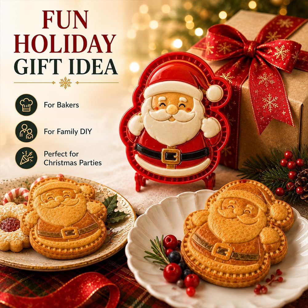 Christmas Mini Pie Maker with One-Press Hand Pie Cookie Mould Set Festive Baking Press for Pastry Dough Shaping Holiday Dessert Maker