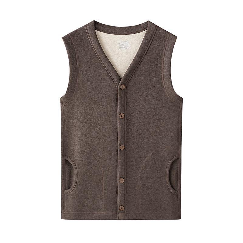 [Ultra teplá] Pánská vesta z hedvábné vlny plus samet na podzim/zimu - Ideální pro střední věk a seniory