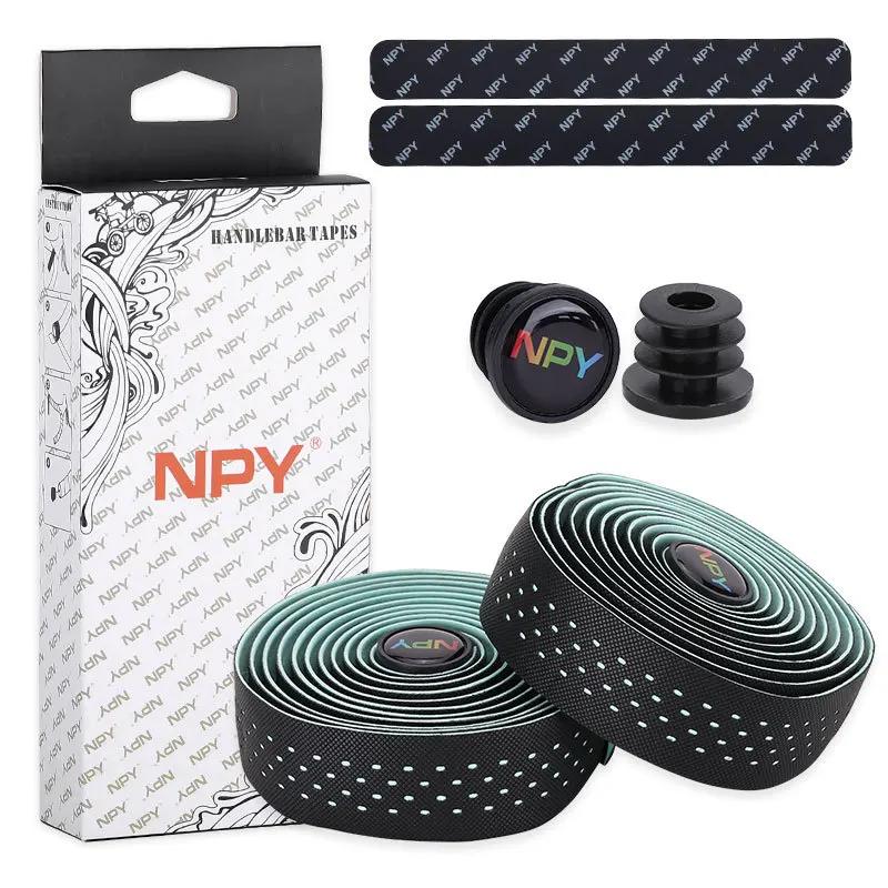 Road Bike Bar Tape Breathable Bicycle Bar Tape EVA/PU Anti-Skid Shock Absorber Bike Wrap Tape with 1 Pair Bar Plugs