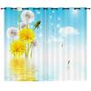 Curtains Flower Fresh Sunflower 3D Digital Printing Blackout Curtain Punching