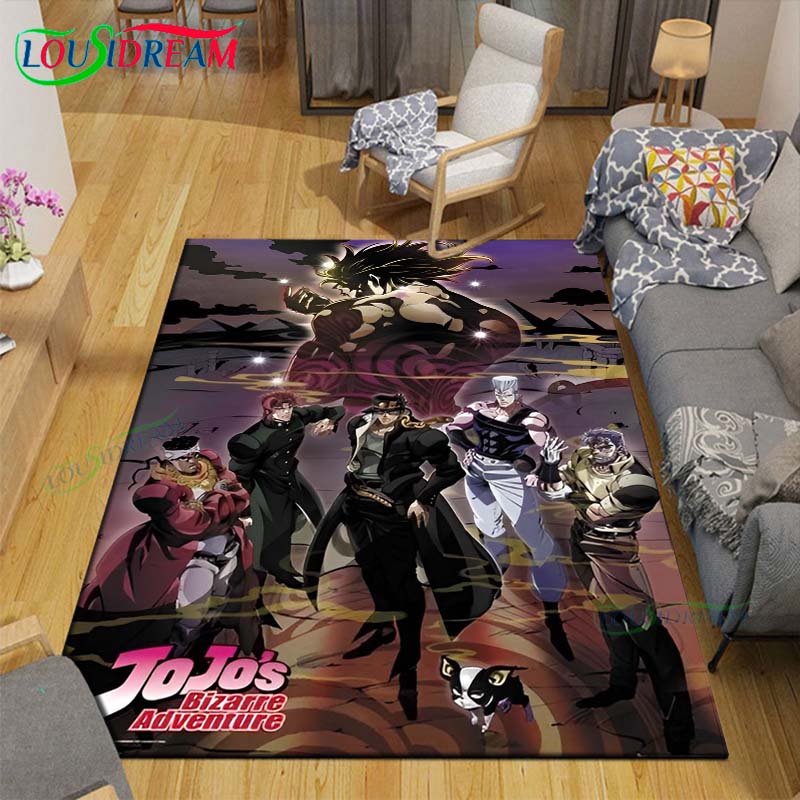Tappeti Classici Cartone Animato J-JoJo's Bizarre Adventure Tappeto Antiscivolo per Soggiorno Tappetini per Camera da Letto dei Bambini Tappeto da Gioco Tappeto Grande Decorazione