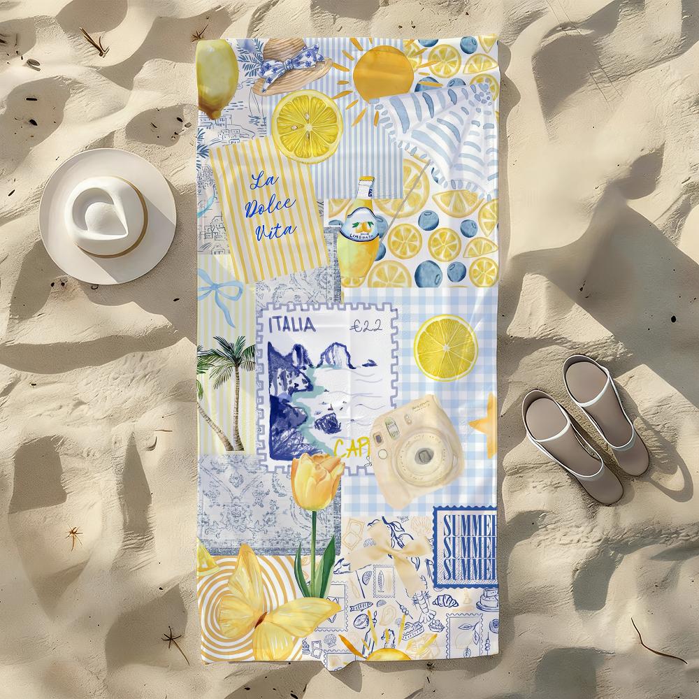 The Summer Lemon Towel For Swim Yoga Gym Quick Drying Soft and skin-friendly Beach Towels All-Season
