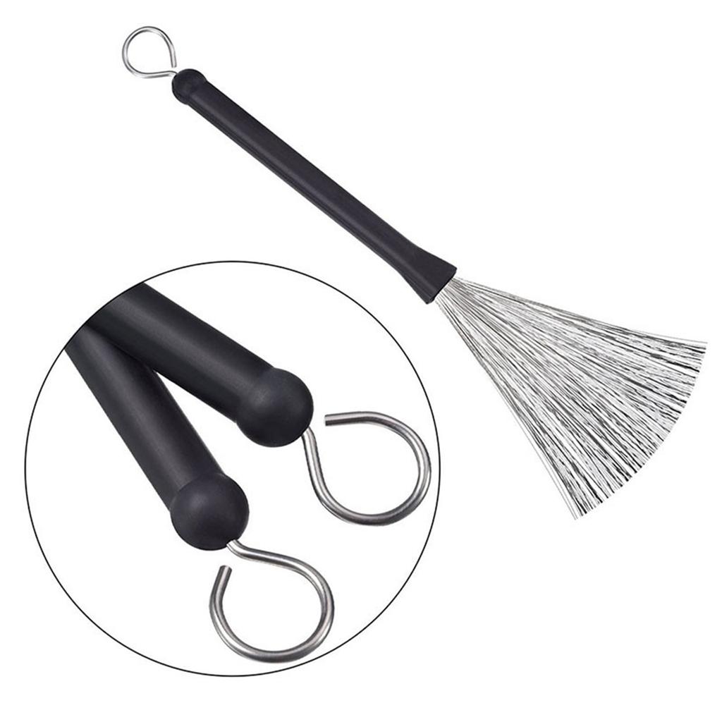2Pcs Drum Brush Percussion Brushes Snare Brush Jazzes Drum Brushes Professional Nylon Wire Brush with Comfortable Handle