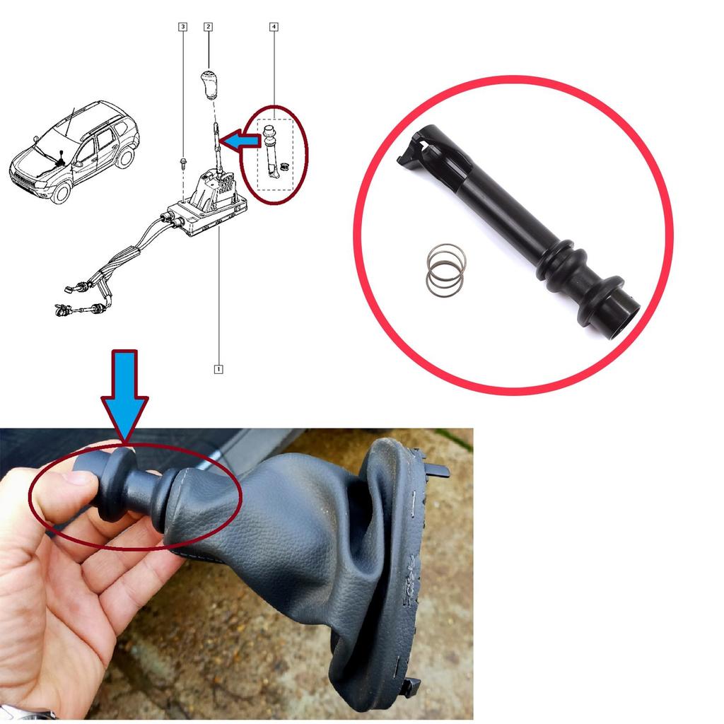 ESP1240 Manual Gear Shift Selector Reverse Gear Engagement Rod with Spring for Renault Dacia Duster MK1 HS 2010-2021 341404375R