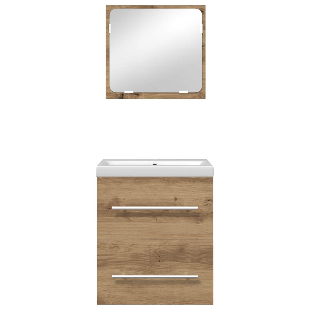 Bathroom Furniture Set 2 Pcs Artisan Oak Wood Based Material