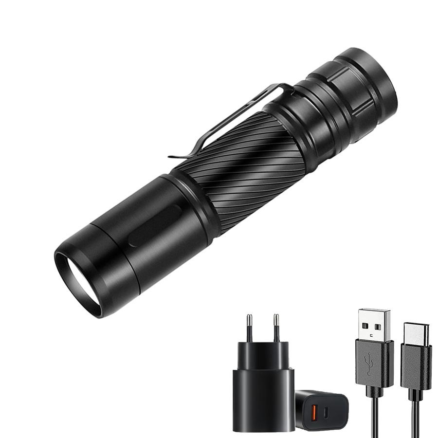 XIWANGFIRE SC8 LED Flashlight 1000LM 18650 Flashlights Portable Pen Clip Rechargeable 1500mah Super Bright IPX6 Emergency Torch