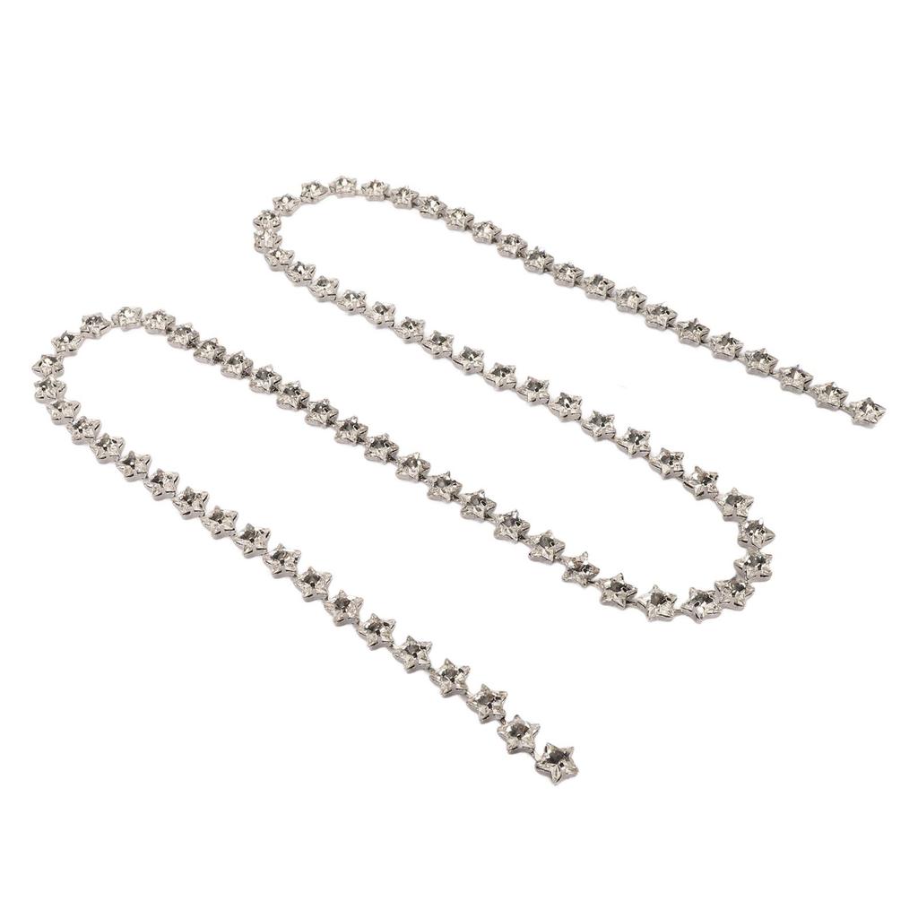 1 Yard Star Rhinestone Trim Chain 0.4in Width DIY Cuttable Crystal Rhinestone Claw Chain DIY