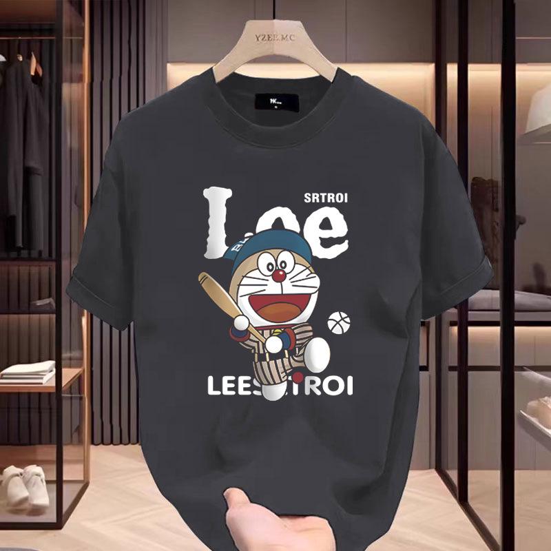 Kurzarm-T-Shirt aus schwerer Baumwolle (230 g) für Herren: Trendy, locker, vielseitig, bedruckter Rundhalsausschnitt für den Sommer