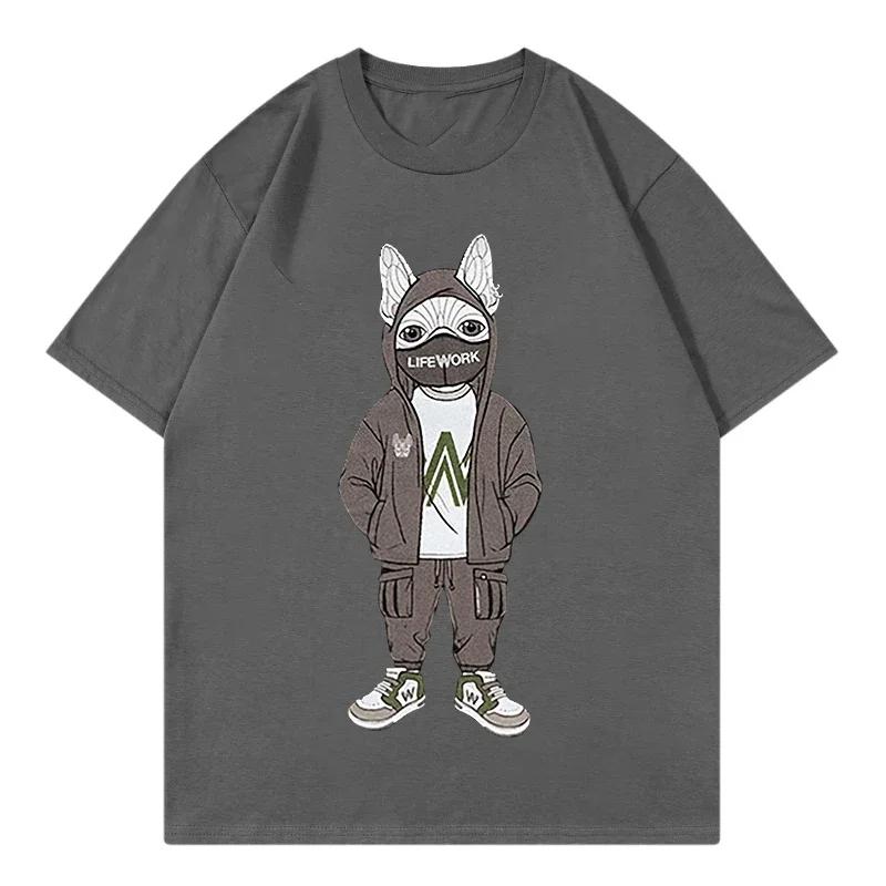 2025 New Hot Korea 2024 Summer New Trendy Brand Letter Logo Printing Round Neck Men's and Women's Same Casual Versatile T-shirt