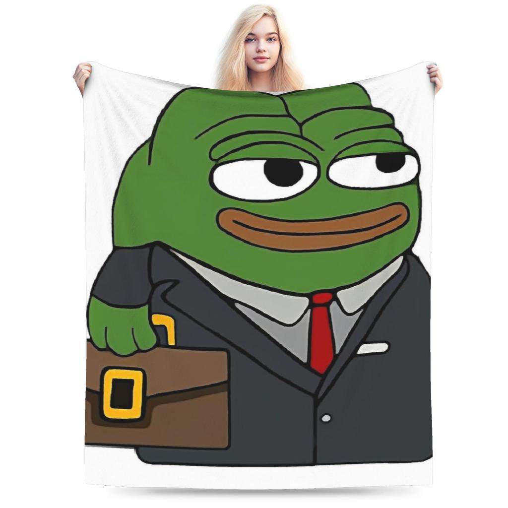 Fancy Pepes Frog Blanket Warm Soft Pattern Plush Throw Blanket For Child Couch Chair Sofa Bed Flannel Bedspread Bed Cover