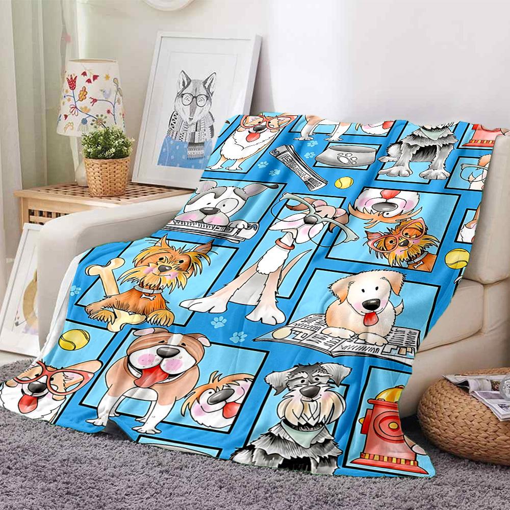 1pc Dogs Pets Blanket, Lightweight Flannel Throw Blanket for Sofa, Bed, Travel, Camping, Living Room, Office, Couch013
