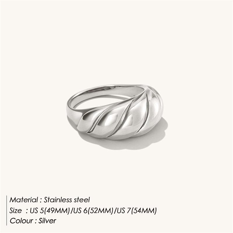 St. Delan Gold-Plated Stainless Steel Croissant Ring for Couples