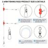 6Pcs Fishing Leaders Fishing Wire Leader Line Rig with Swivels Snap Fishing Rigs Nylon Wire Leader for Lures Baits Hooks