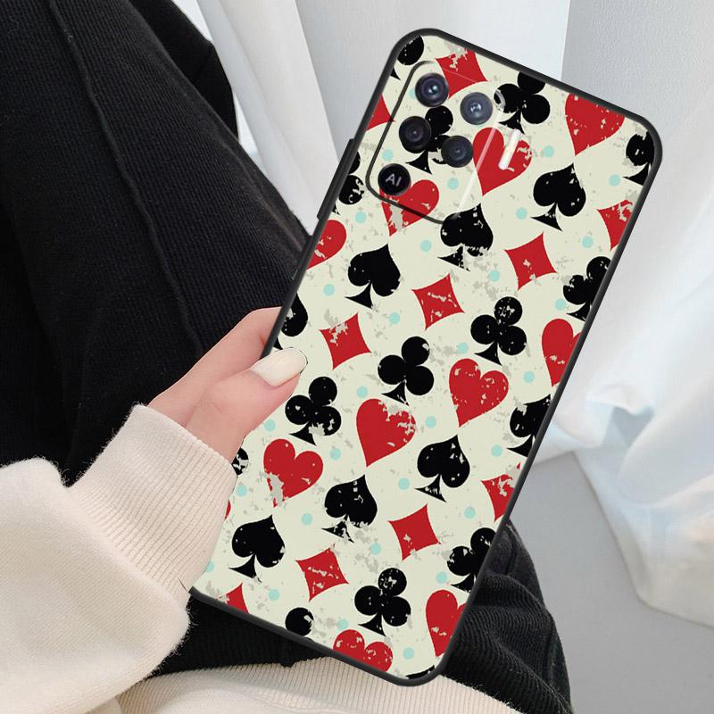 CASINO PLAYING CARDS Case For Oppo A18 A38 A58 A78 A98 A80 A60 A40 A96 A76 A16 A94 A74 A54 A15 A17 A57 A77 A5 Pro