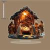 Decorazione da Tavolo di Natale Acrilica 2D Piatta Stile Boemo "Natività", Adatta per decorazione murale, portico, stanza, villa, accenti Casa, Corridoio,