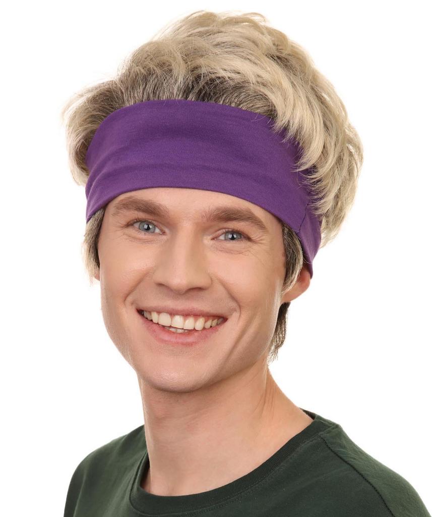 Wigs2you H-5628 Premium Adult Men's Kung Fu Cobra Hero Wig with Headband, Soft Synthetic Hair, Perfect for Halloween and Parties