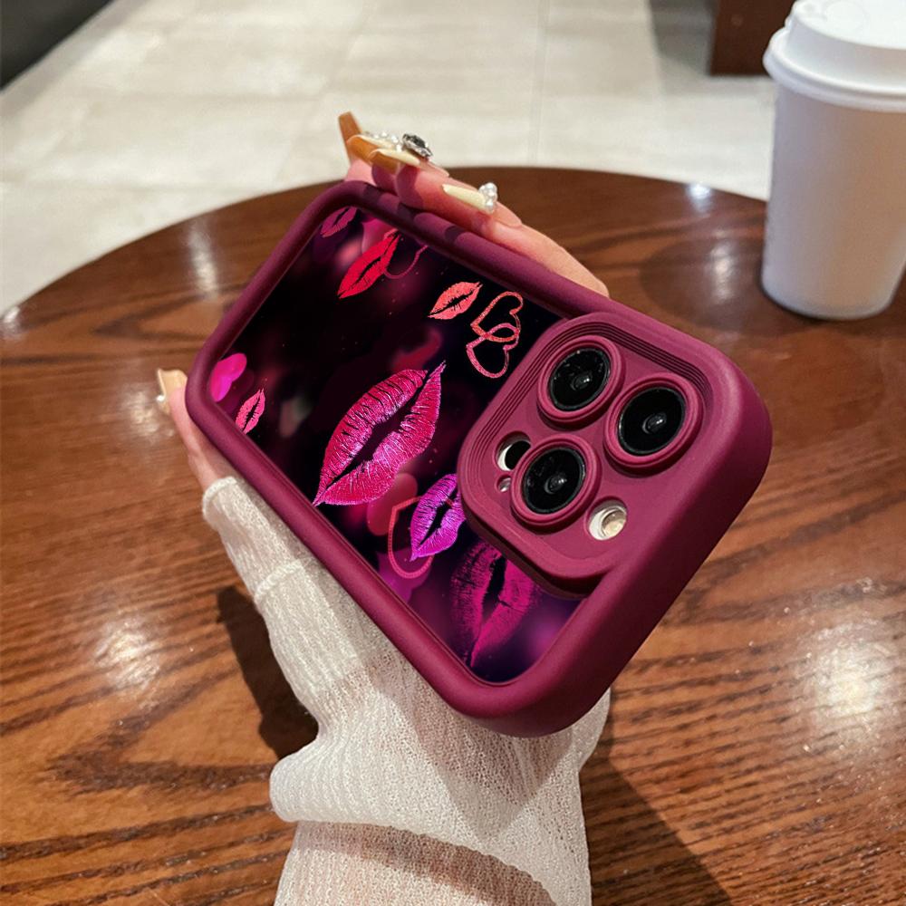 

LZ23 Lips kiss Heart design art Силиконовый чехол для телефона Samsung A15 A35 S24 S23 Ultra S22 S21 S20 FE A05 A06 A54 A55 A53 A14 M15 Противоударный чехол для задней панели Samsung A13 4G