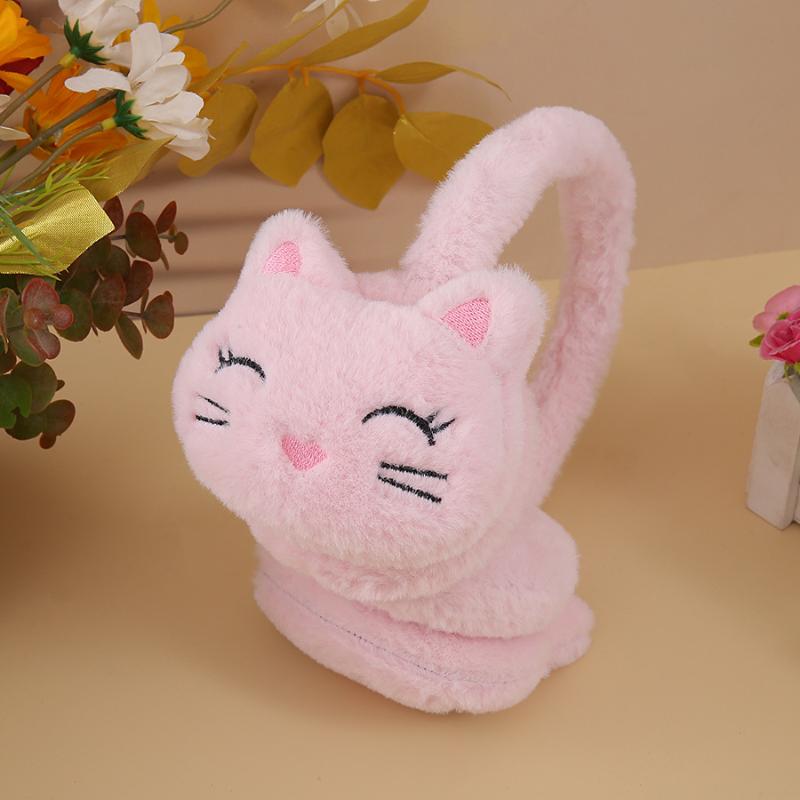 Korean Version Autumn And Winter Plush Warm Earmuffs, Plush Cute Cartoon Cat Earmuffs Protect Ears From Cold