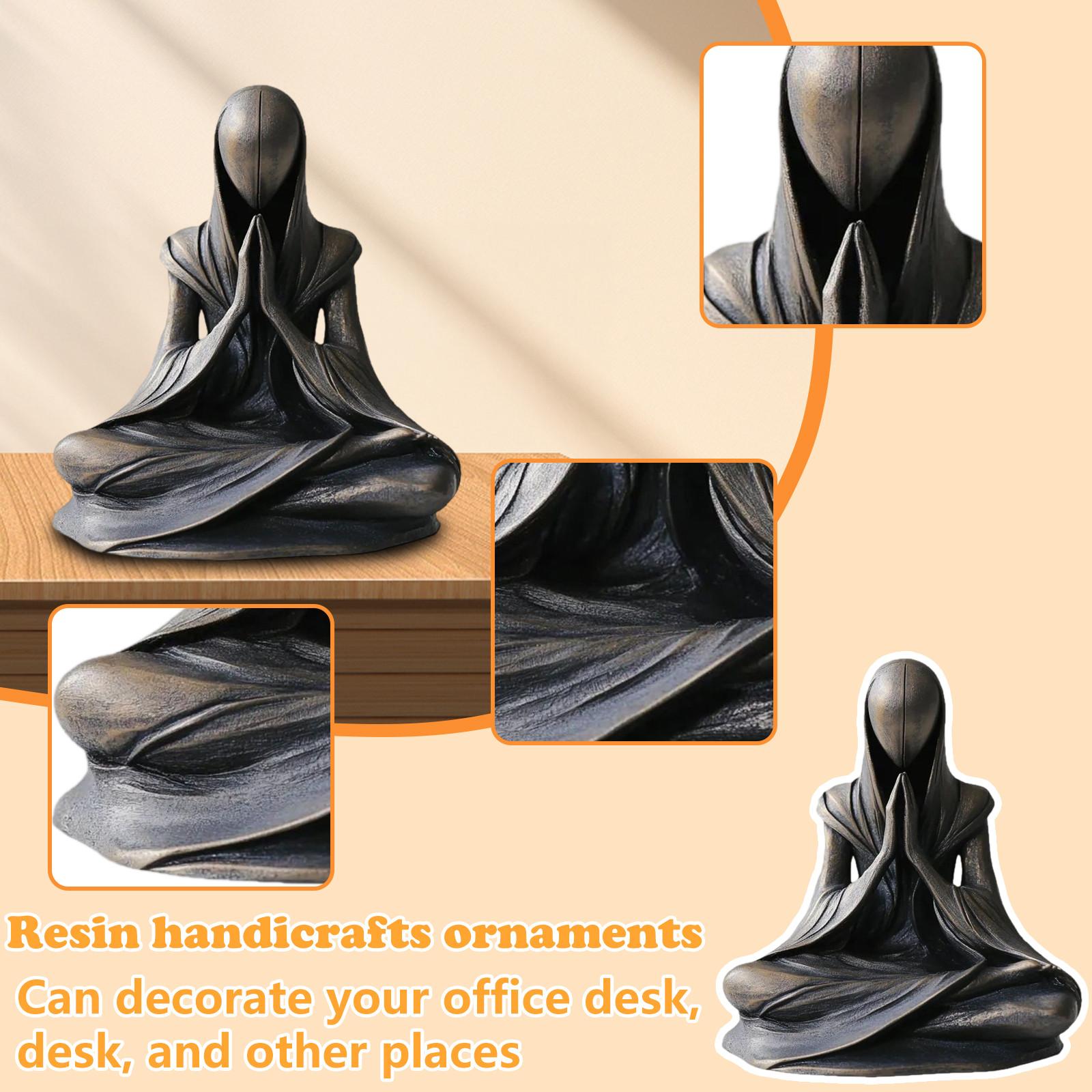 

Meditating Statue Resin Crafts Ornaments Desktop Decoration Meditation Creative Gift One Size