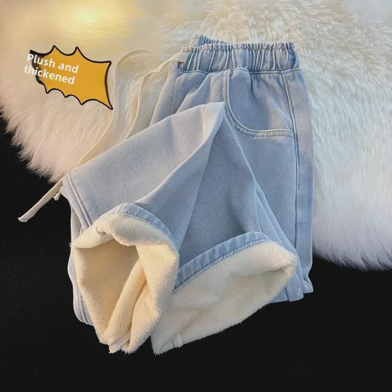 Pánské retro sametové džíny se širokými nohavicemi - Rovné, Hřejivé, Trendy, Volné kalhoty na podzim a zimu