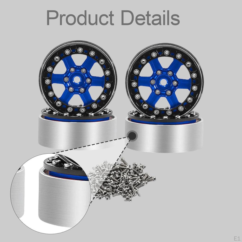 4 Pieces 1/18 1/24 RC Crawler Wheel Rims Accessories Easy to Install Direct Replaces Professional