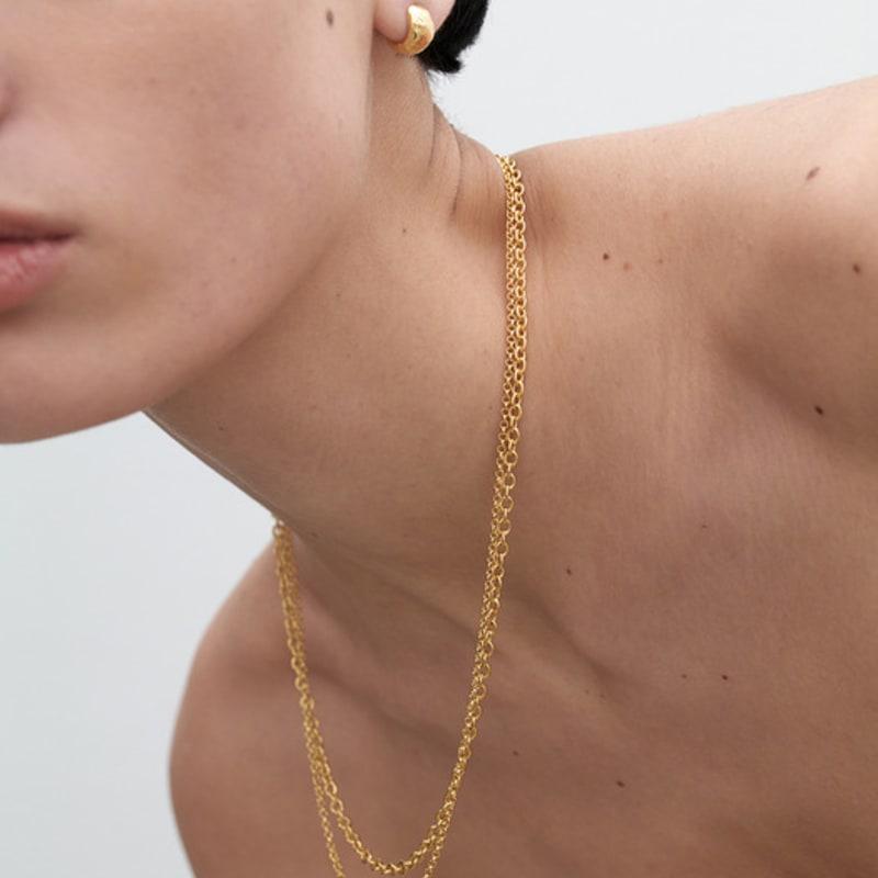 

MIDNIGHT MOMENT two line necklace - gold gold