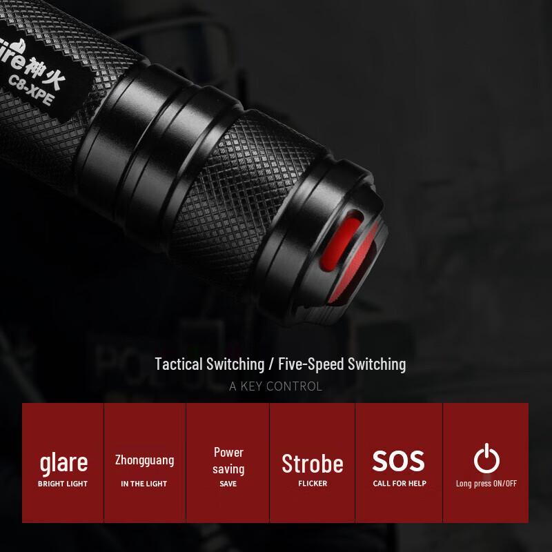 SupFire C8 Rechargeable LED Flashlight
