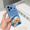 Adorable Fluffy Furry Beret Duck Blueberry Thumb Graphic Art Film Aesthetic Protective Shockproof Bumper Case For iPhone 14 15 16 Pro Max Plus