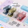 Huachi Mini Transparent Stapler - Effort-Saving Office & Student Tool