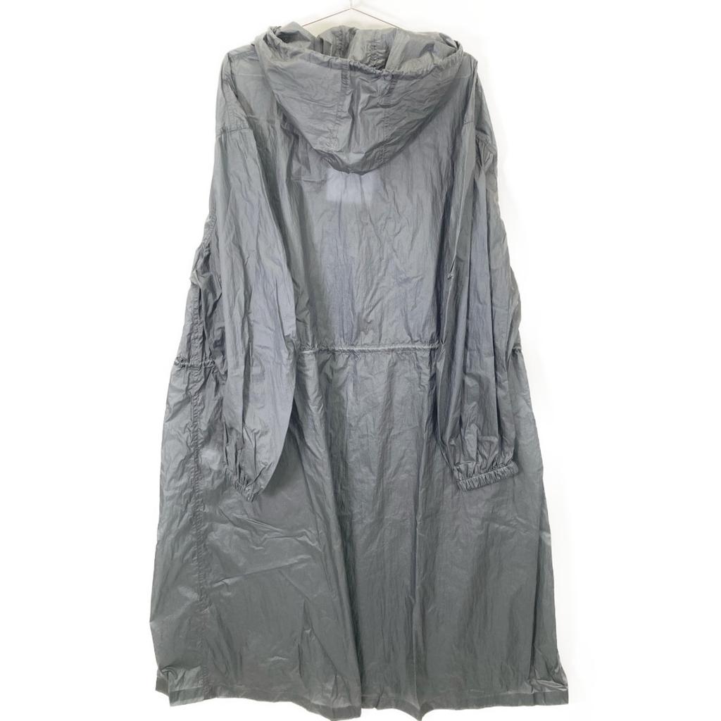 AMOMENTO GK0-24000-A Grey nylon hooded long coat coat F grayUsed