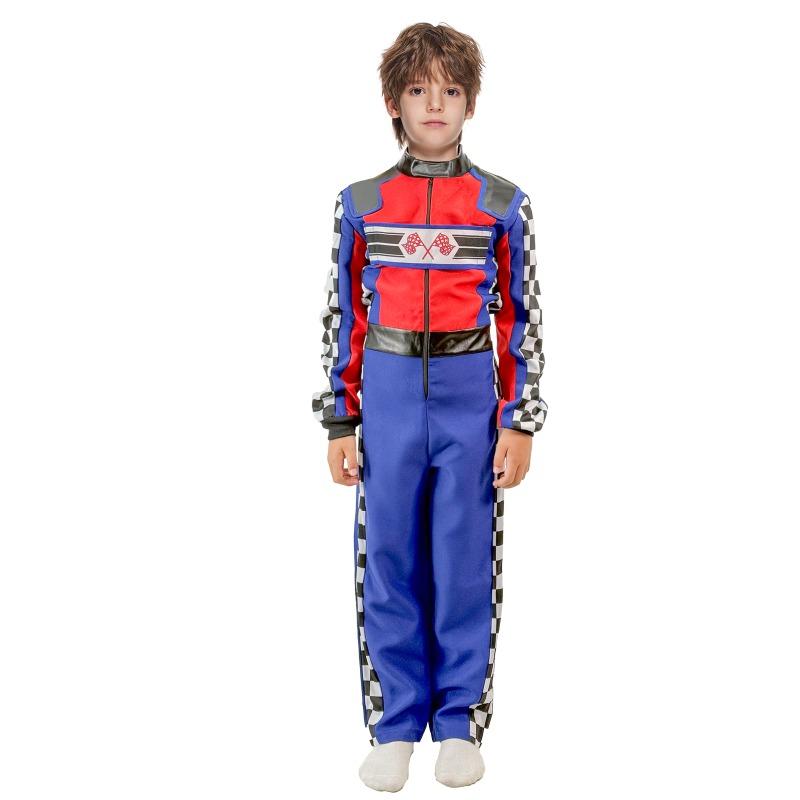 2025 New Boy's Race Car Driver Costume for Party Boys Halloween Finish Line Racer Outfits Carnival Easter Purim Fancy Dress