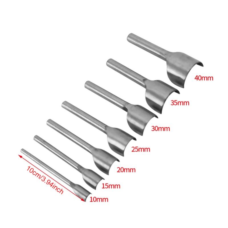 7ks Sada DIY Kožené Řemeslo Půlkruhový Děrovač Řezačka Konců Pásků Pro Domácí Kožené Šití(10-40 mm)