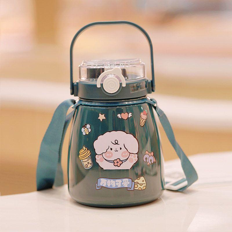 316L Large-Capacity Thermos Cup for Students, Cute and Creative Big Belly Cup, Popular Online Water Cup, Dual-Use Children's Cup