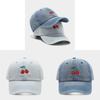 Cherry Embroidered Denim Baseball Cap For Women With Sun Protection And Breathability