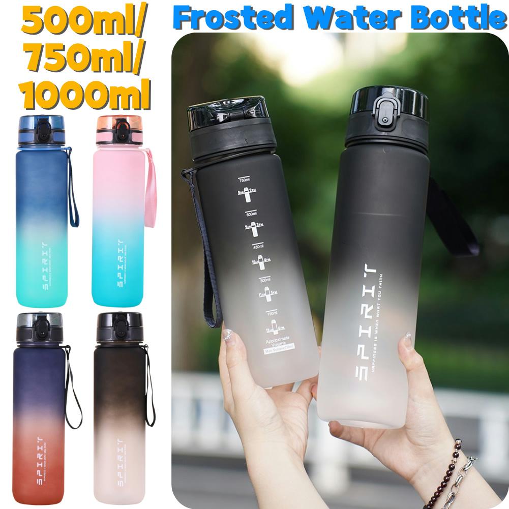 Fitness Sports Water Bottle Frosted Water Bottle Leakproof Large Capacity Reusable Water Bottles for Fitness Gym Outdoor Sports